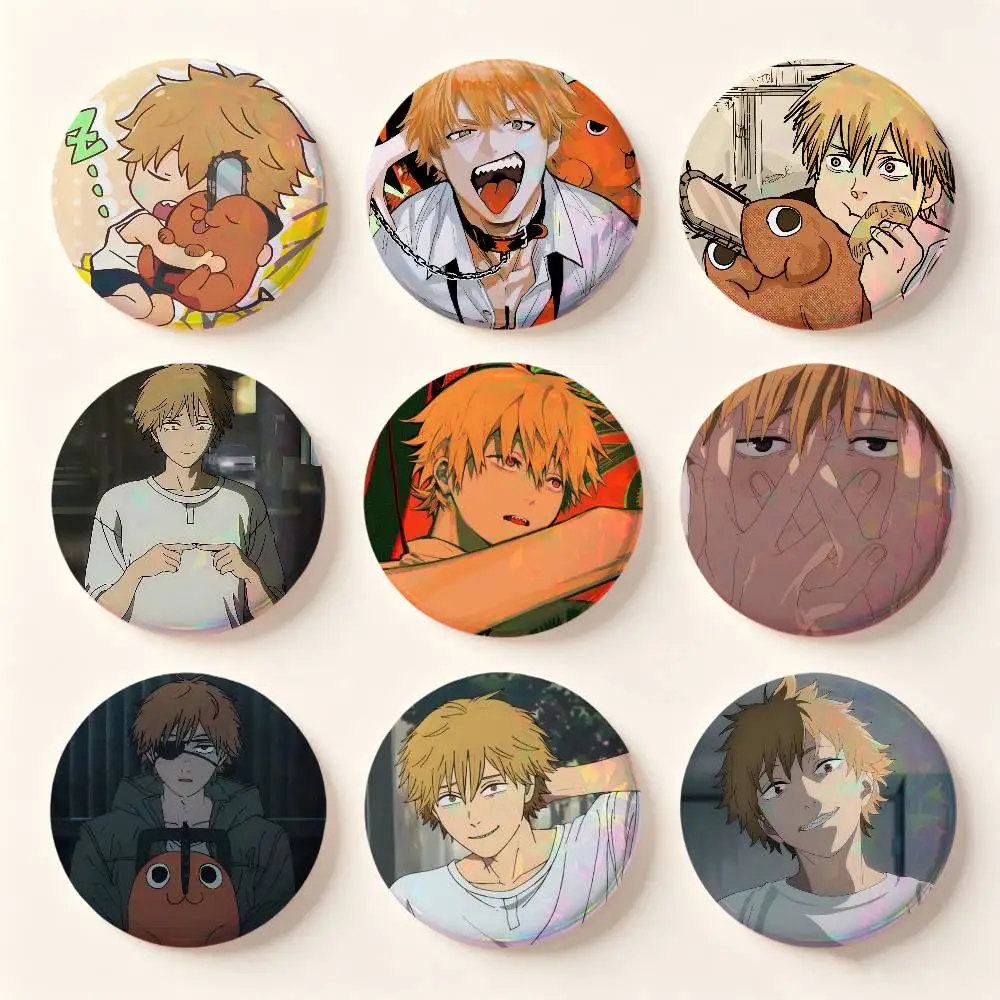 Cartoon Character Denji Badges Button Round Creative Pin Brooch Badge Bag Decor Accessories Fans Collect Friends Gifts