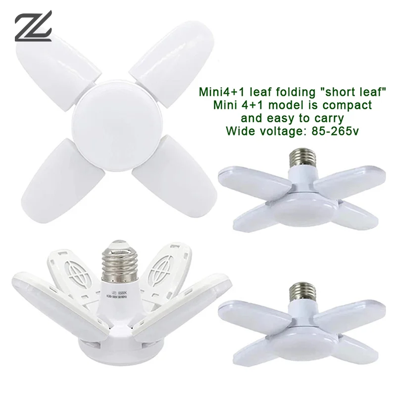 

Fan Shape LED Bulb E27 LED Lamp Foldable 85-265V LEDs Light Bulbs For Home Ceiling Lamp Warehouse Garage Light Warm White