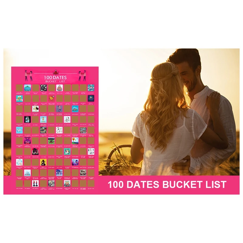 

Scratch Off Poster Couples Bucket List Poster Things To Do Bucket List Scratch Poster With Scratching Tool