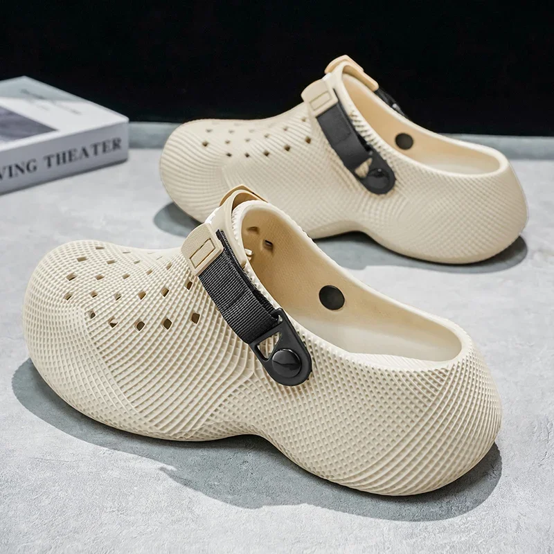 Summer Mens Sandals Outdoor Fashion Slippers Breathable Lightweight Man Beach Sandals Thick Sole Non Slip Casual Garden Shoes image 3