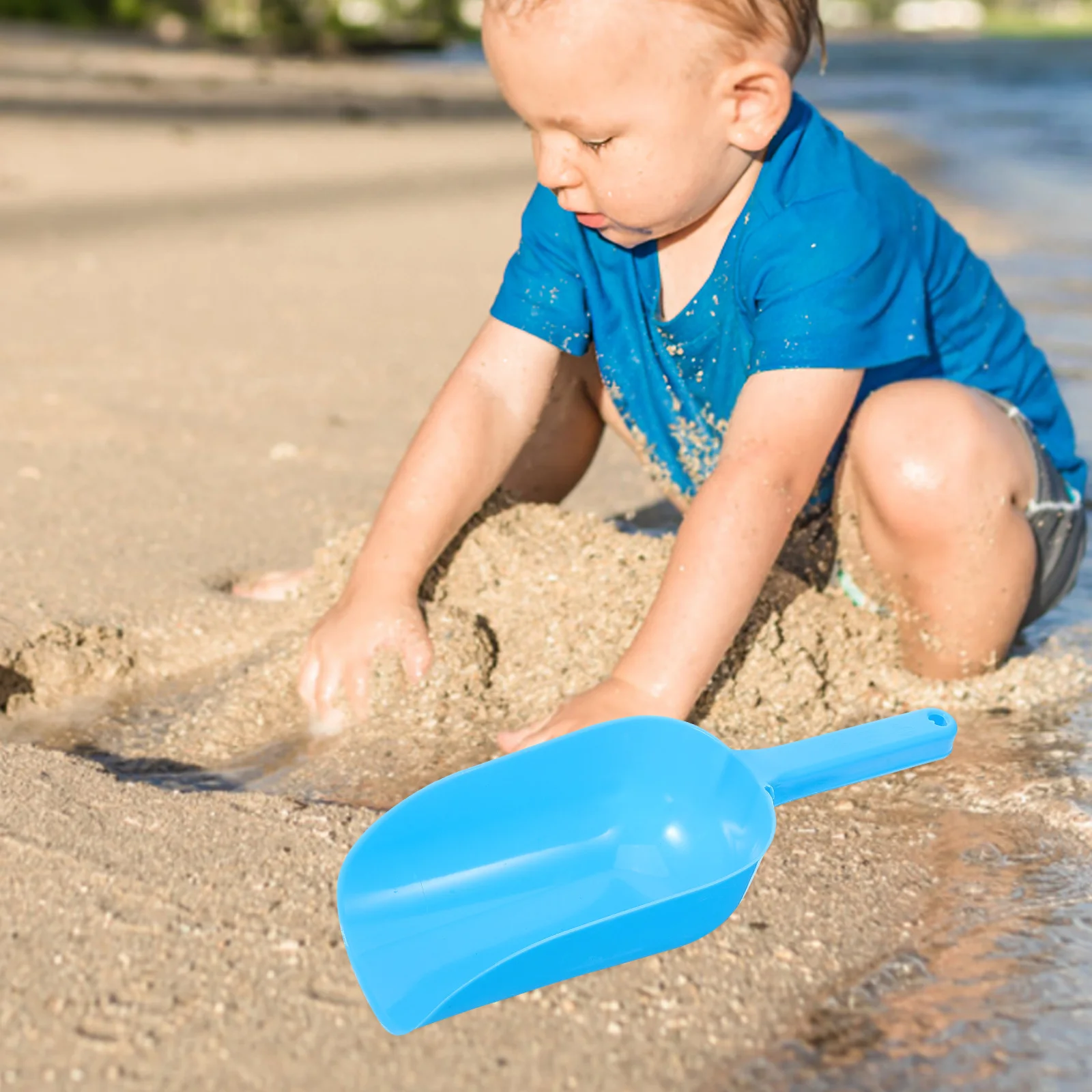 Giocattolo con sabbia da neve a testa piatta da 3 pezzi che gioca con i giocattoli da spiaggia per bambini in plastica divertente