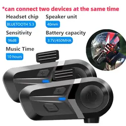 Bluetooth 5.3 Motorcycle Wireless Helmet Headset Hands-free Calling Waterproof Headset Music Player SuitableForMotorcycleHelmets