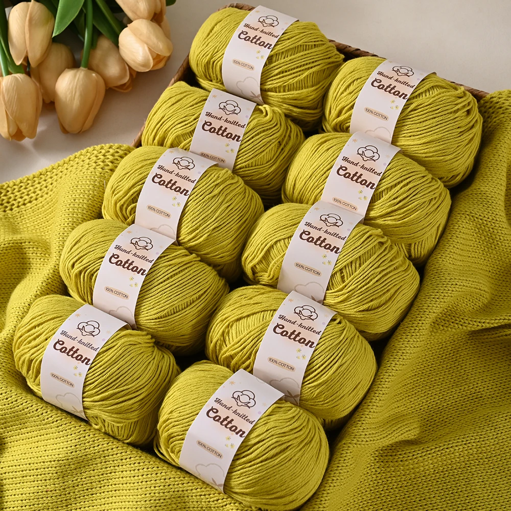 10 Balls 500g Pure Cotton Yarn Soft Hand Knitting Crochet Thread for Baby Clothes Sweaters Scarves DIY Crafts Multicolor Yarn view 5