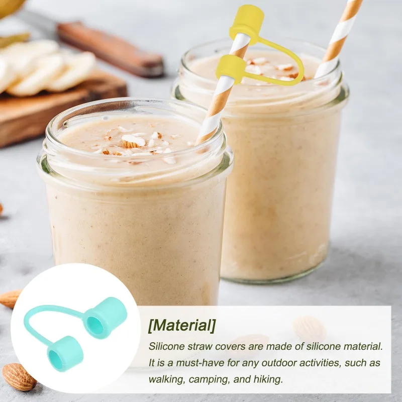 Dust-Proof Straw Protector Straw Tips for Cup Accessories 10mm Leak Proof Straw Toppers Reusable Tumbler Straw Lid