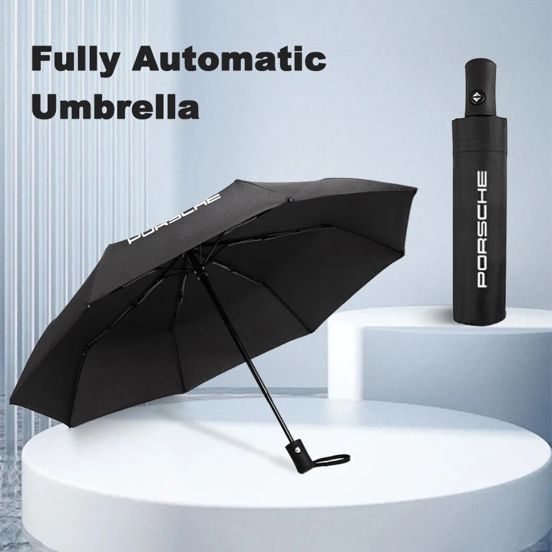 Car folding umbrella Portable automatic sunshade For Porsche Boxster Cayman Cayenne 911 Macan Panamera Auto Eemblems Accessories