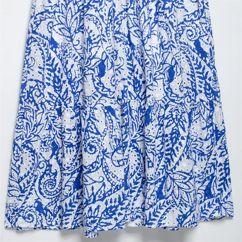   2025, mit Gürtel bedruckt, Hemd-Stil, einreihig, kurzärmelig, lockeres Kleid, langer Rock, Sommer, neue Damenbekleidung