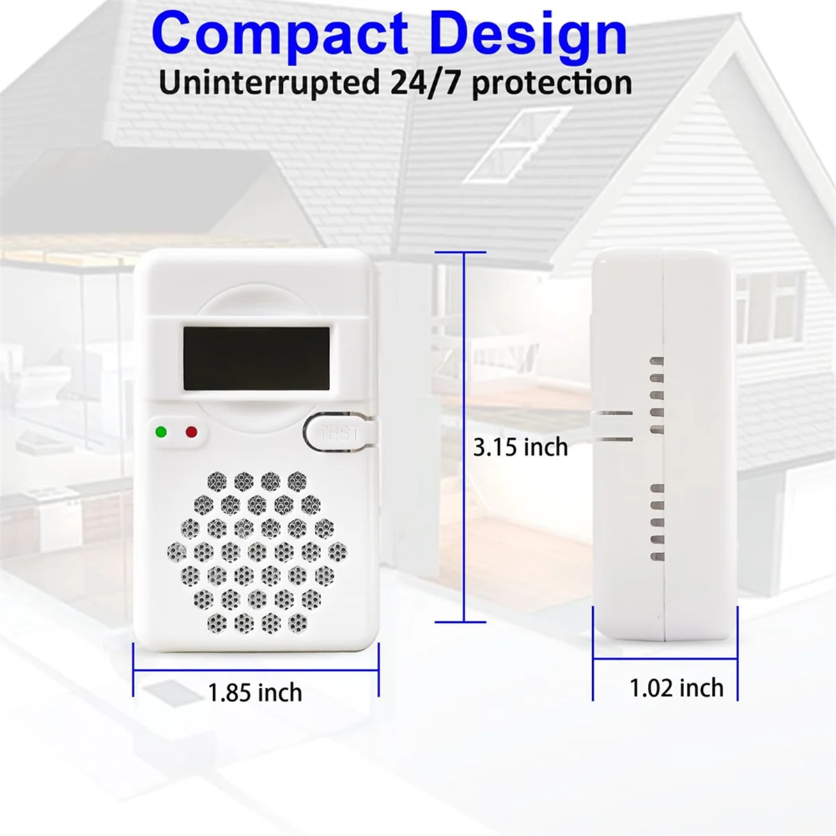 Detektor karbon monoksida, perangkat detektor Alarm CO portabel dengan tampilan Digital LED untuk rumah, perjalanan, 4 pak