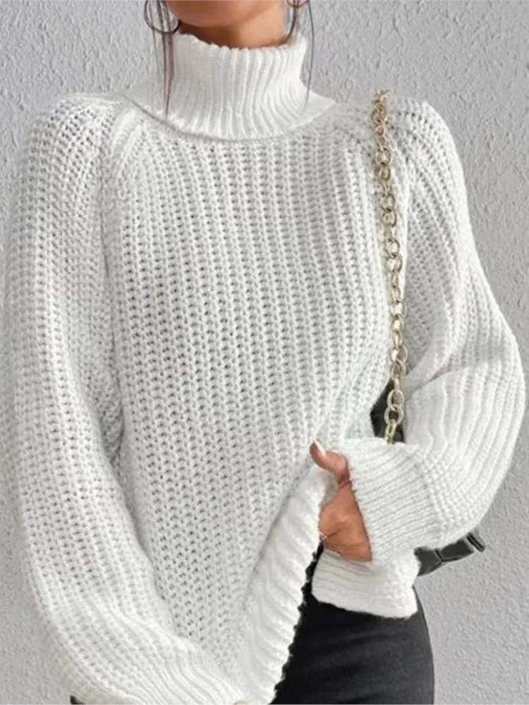 2026 MsChuh Autumn Women's Clothing Solid Color Pullover Sweater Fashion All-match Loose Simple Style Casual Trendy Comfortable