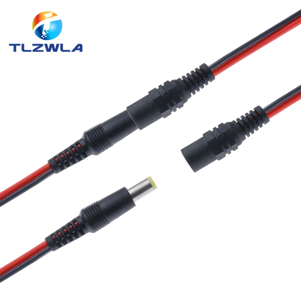 5.5X2.1 مللي متر التمساح كليب تيار مستمر الطاقة ذكر أنثى اختبار كابل رصاص سلك التمساح موصل إلى ذكر 25 سنتيمتر 5.5*2.5 مللي متر ﻿