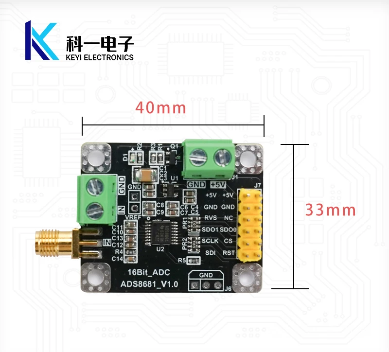 ADS8681 Analog-to-digital Converter 16 Bit ADC Data Acquisition Module Sampling Rate 1MSPS Single-stage and Two-stage