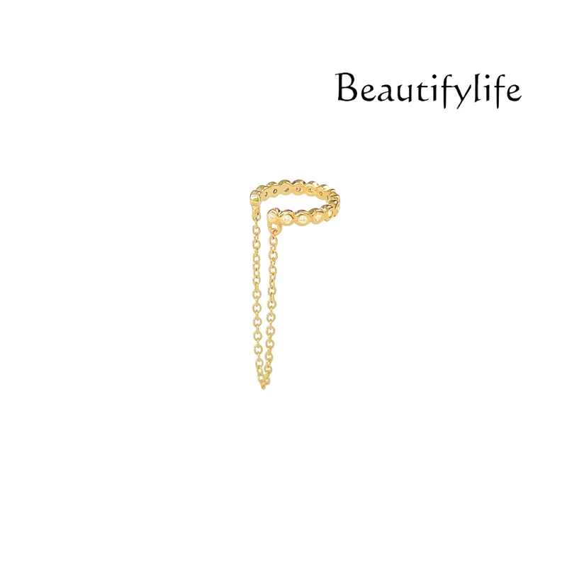 

Chain ear bone clip niche ear clip female pierced ornament unique tassel ear bone chain French