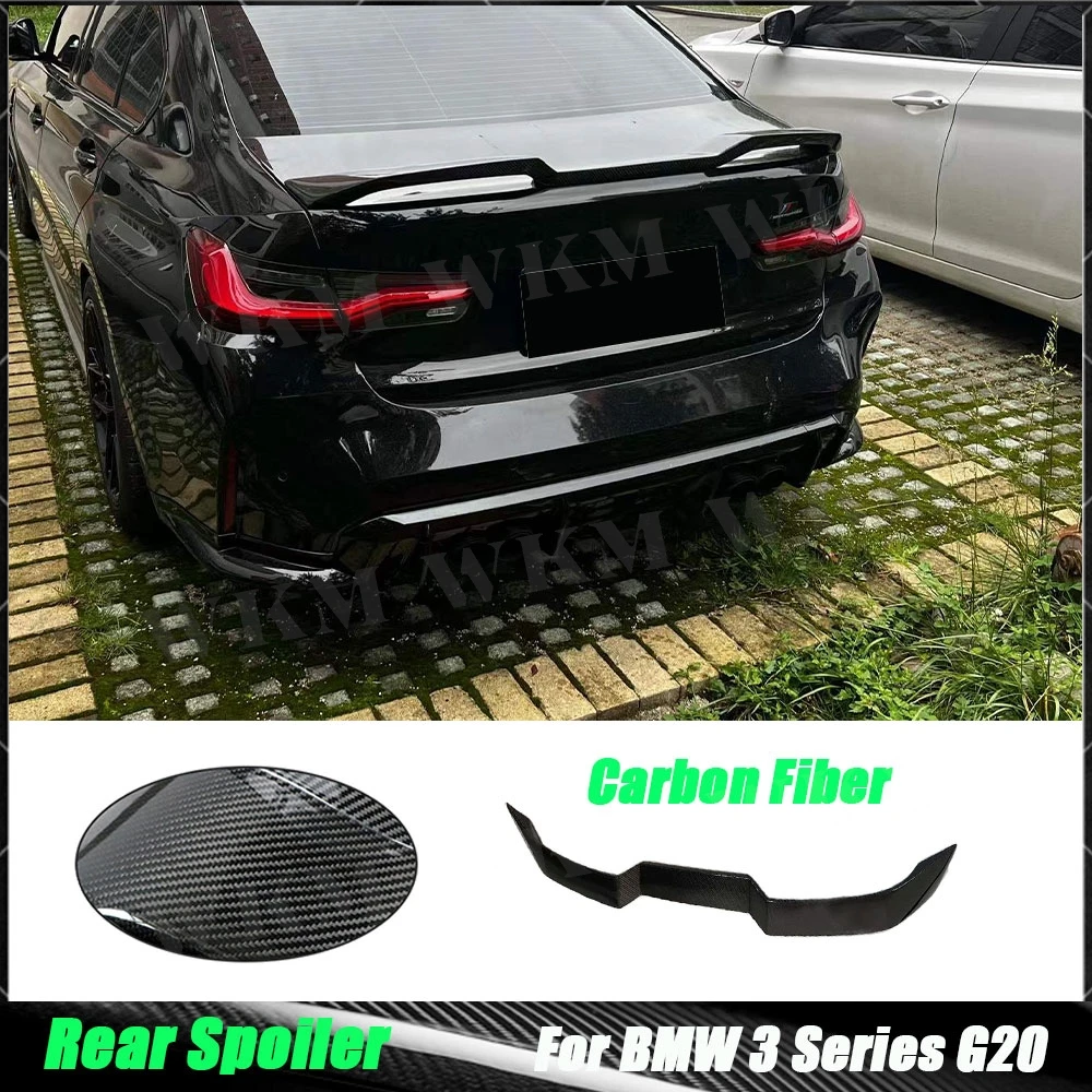

Carbon Fiber Rear Roof Lip Spoiler Wing For BMW 3 Series G20 G28 G80 M3 Sedan 2020-2023 Car Tail Wing Decoration Strips ABS