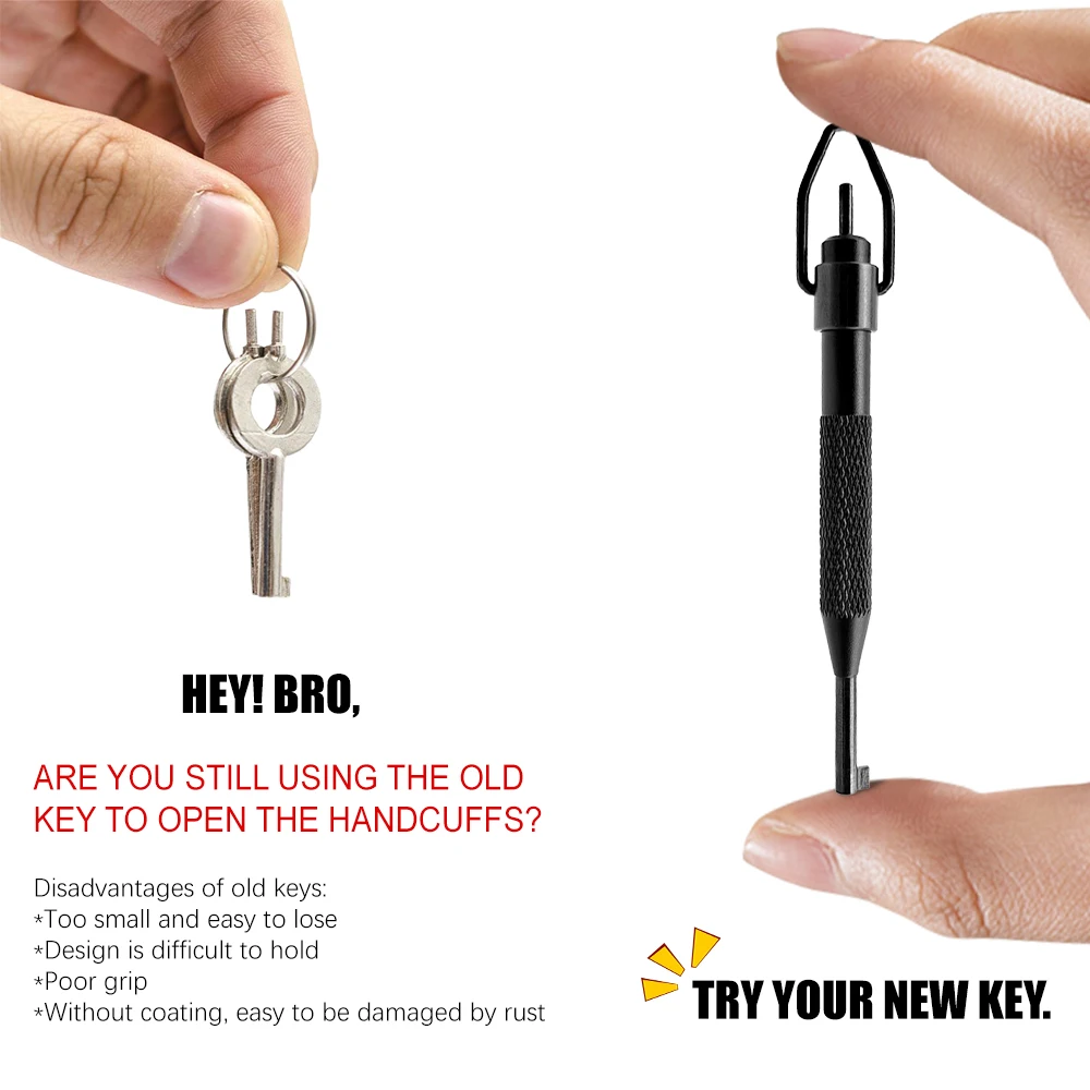 Universal round Swivel Key with Detachable Keyring Fits All Standard Series Hand Cuffs Durable Cuff Key for Security Professiona