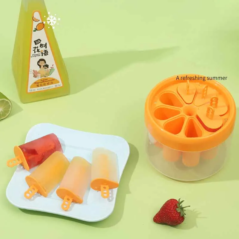 New Round Box Home Made Popsicle Ice Cream Mould Creative Children DIY Popsicle Box Set Summer Easy Release Ice Cream Mould