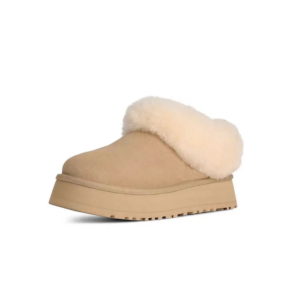 شتاء جديد المرأة سميكة وحيد صوف الغنم المضادة للانزلاق الثلوج الأحذية موضة المرأة البسيطة الدافئة سميكة المرأة الأحذية الدافئة #4