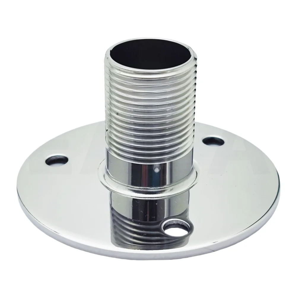 304 Stainless Steel Adjustable Antenna Base Mount for Marine Vessels Compatible with Standard 1 Inch 14 Thread Antennas