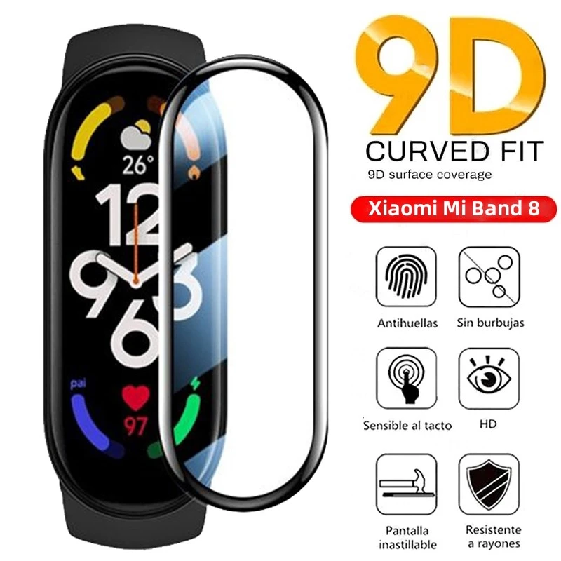 

3D Soft Glass for Xiaomi Mi Band 8 Full Cover Screen Protector Curved Film for mi band 8 band 8 Smartband Accessories