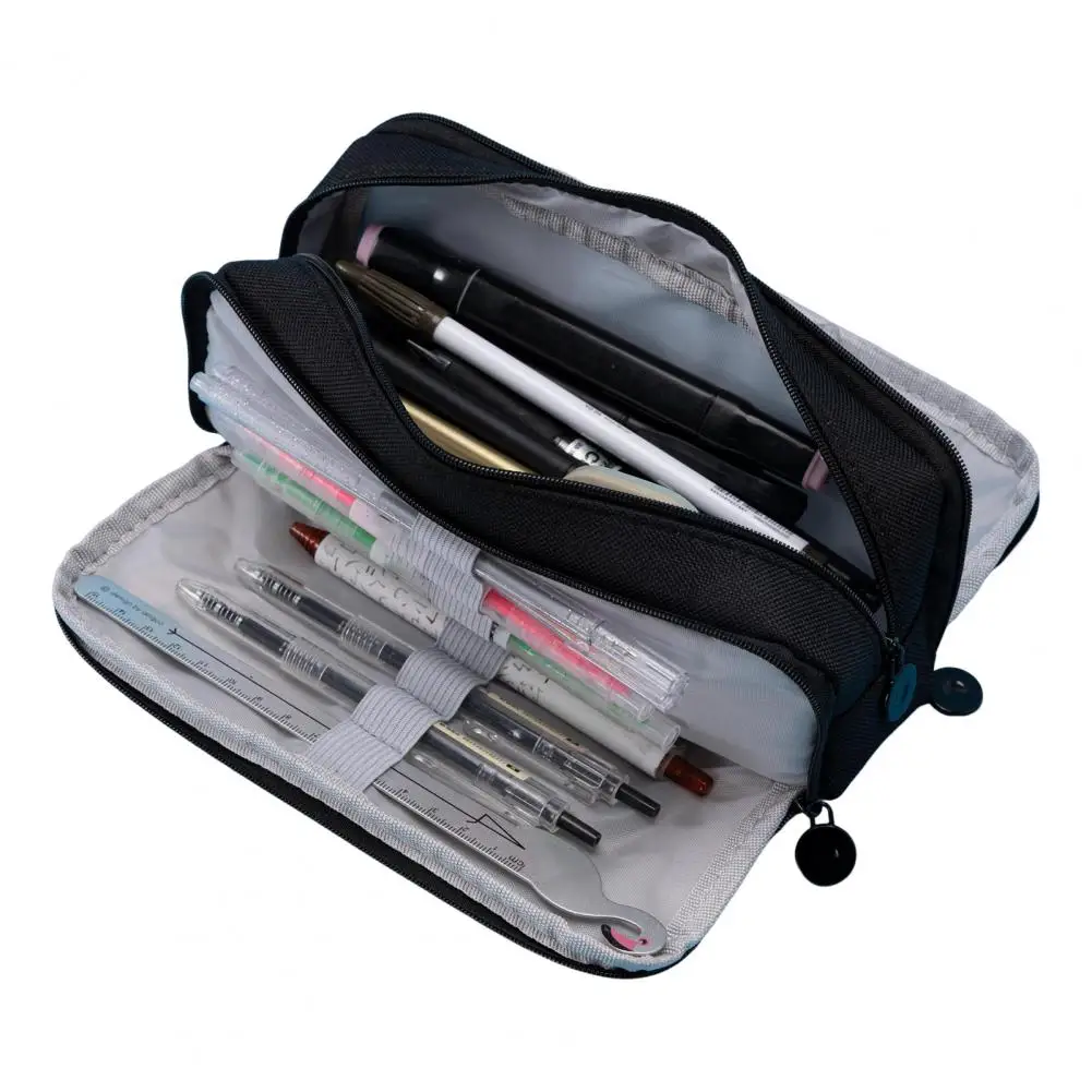 Canvas Pencil Pouch Spacious Canvas Pencil Case with Multiple Compartments for Office Makeup Organization Lightweight for Adults
