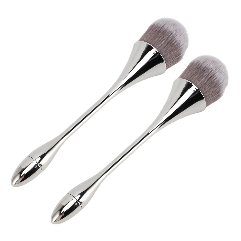 2pcs Soft Bristles Nail Art Powder Brush Multipurpose Ergonomic Handle Nail Dust Brush Nail Powder Remover