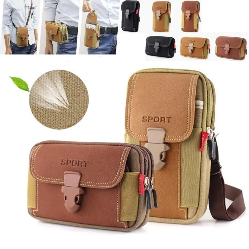 Man Belt Pouch Mobile Phone Bag for Men Phone Holster Bag Molle Waist Bag Pack Small Tactical Duty Belt Backpack Card Holder