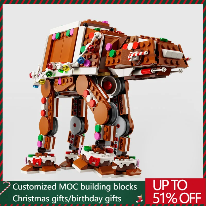 Nieuwe 697PCS MOC Star Battle Kerst Walker Model Bouwstenen Bricks Creatieve DIY Montage Display Speelgoed Kinderen Volwassenen Gift