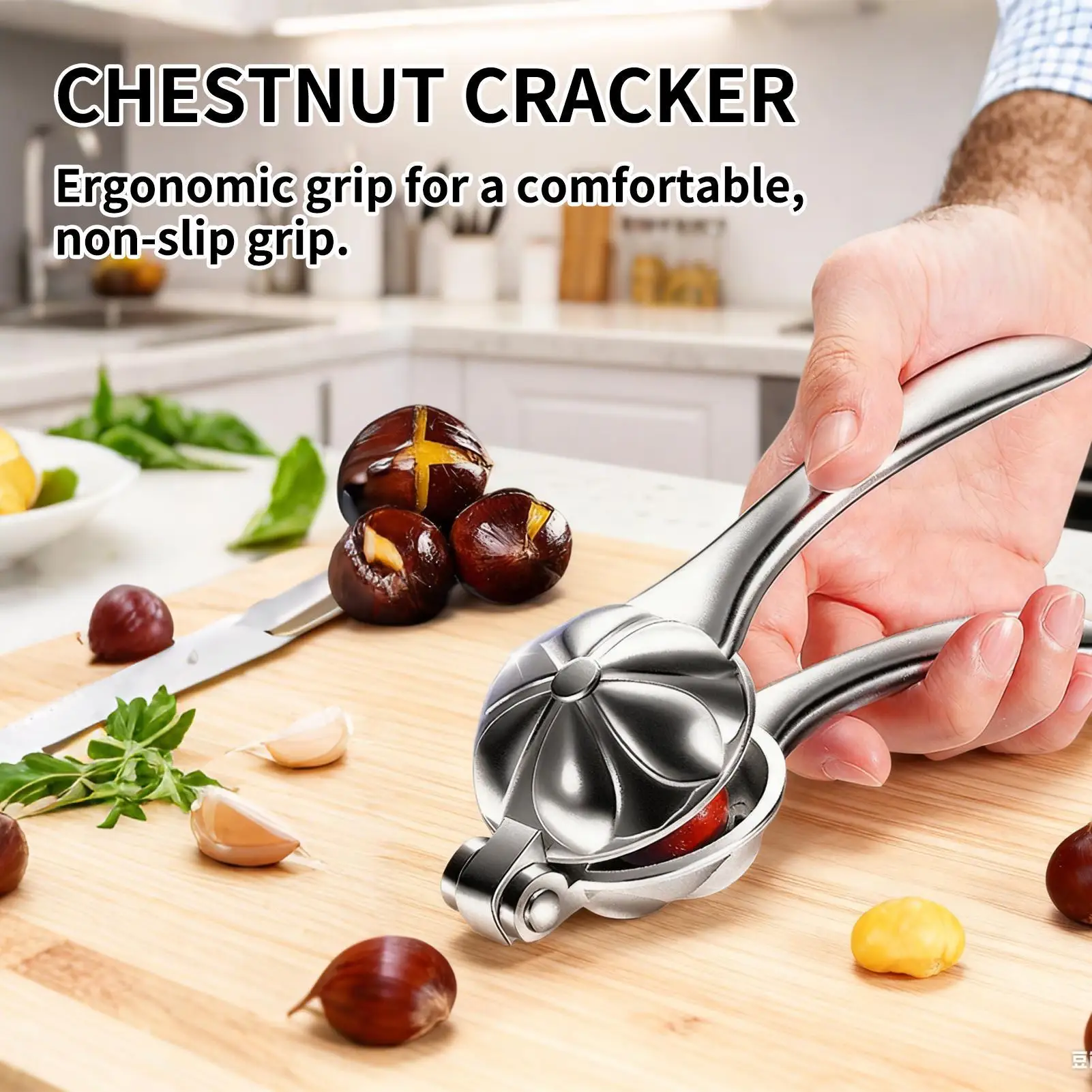 Chestnut Peeler Tool Anti-Slip Walnut Cracker Nutcracker Chestnut Opener For Kitchen Home Dormitory Hotel Restaurant Apartment view 2