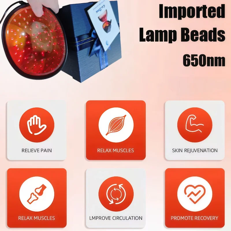 

Портативная терапевтическая крышка красного света Терапевтическая крышка красного света 650 нм Красный ближний инфракрасный порт