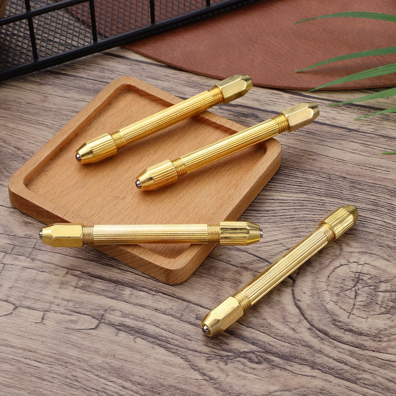

4 Pcs Mini Hand Drill Tools for Wood Plastic High Precision Durable Practical Use Watch Repairing Carving Double Head Micro