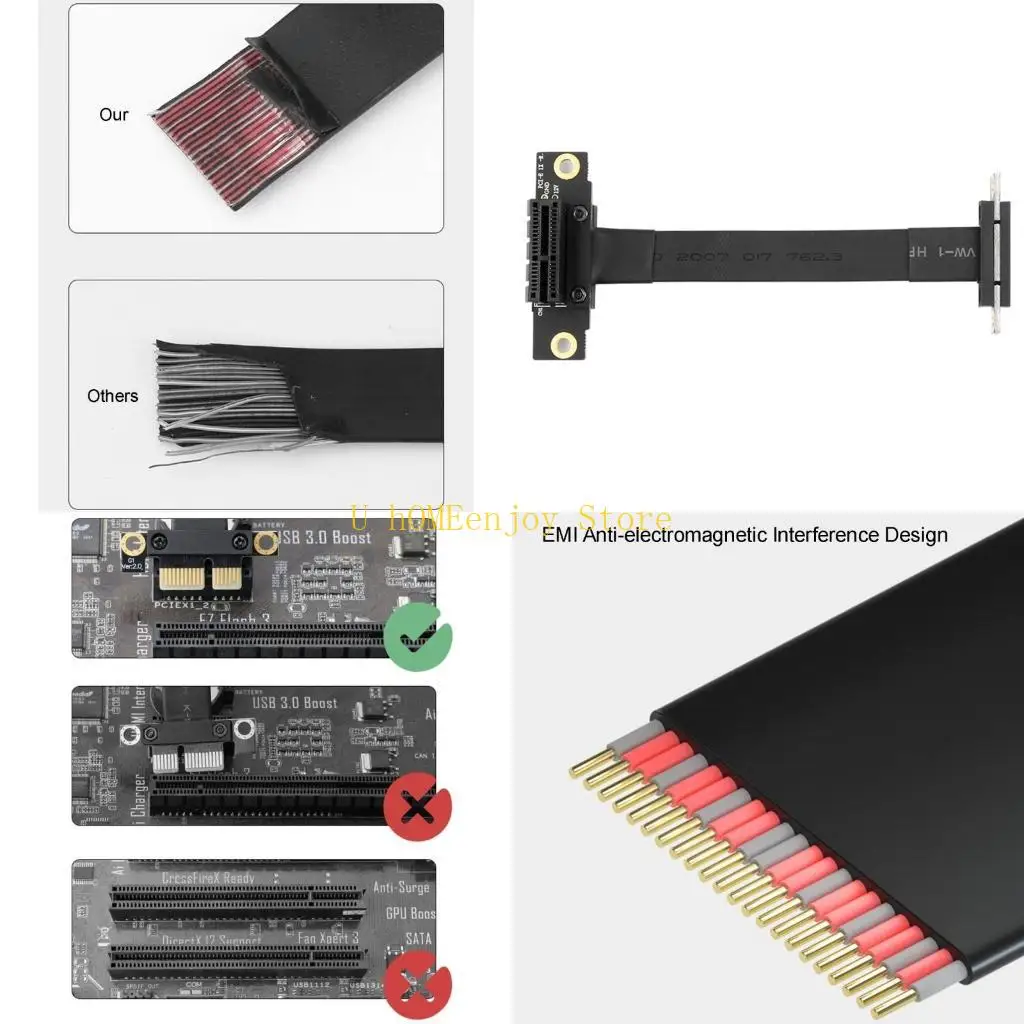 

B0KF Dual 90 Degree PCIe to Extension Cable 8Gb PCI for Express Riser
