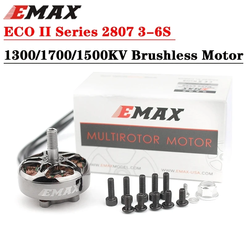 EMAX ECOII 2807 6S 1300KV 5S 1500KV 4S 1700KV Brushless Motor for RC FPV Racing Drone RC Quadcopter RC Parts DIY Accessories