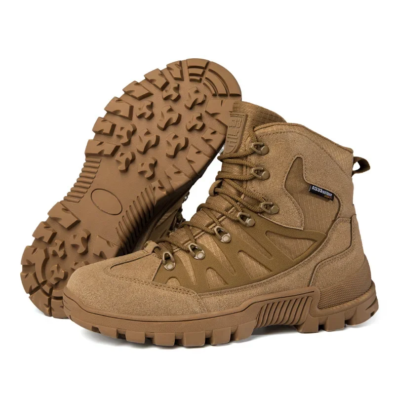 Outdoor men's hiking shoes, combat boots, men's tactical boots, high-top fishing shoes