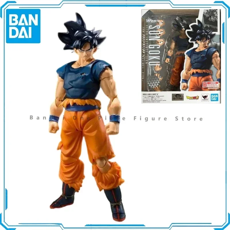 In Stock Original SHF 100% Bandai Dragon Ball Son Goku Ultra Instinct Sign Action Figure Animation Toy Gift Model Hobby