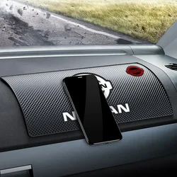 Car Silicone Non-Slip Mat Interior Console Emblem Badge Anti-Slip Pad For Nissan X-trail Qashqai Note Juke Sentra Patrol Navara