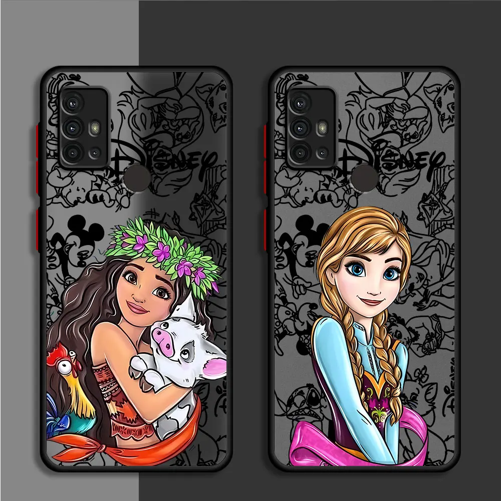 Matte Soft Cover Case for Samsung Galaxy A51 A13 A52 A31 A12 A34 5G A30 A30s A14 A71 4G A70 A50 Disney Princess Funny Silicone