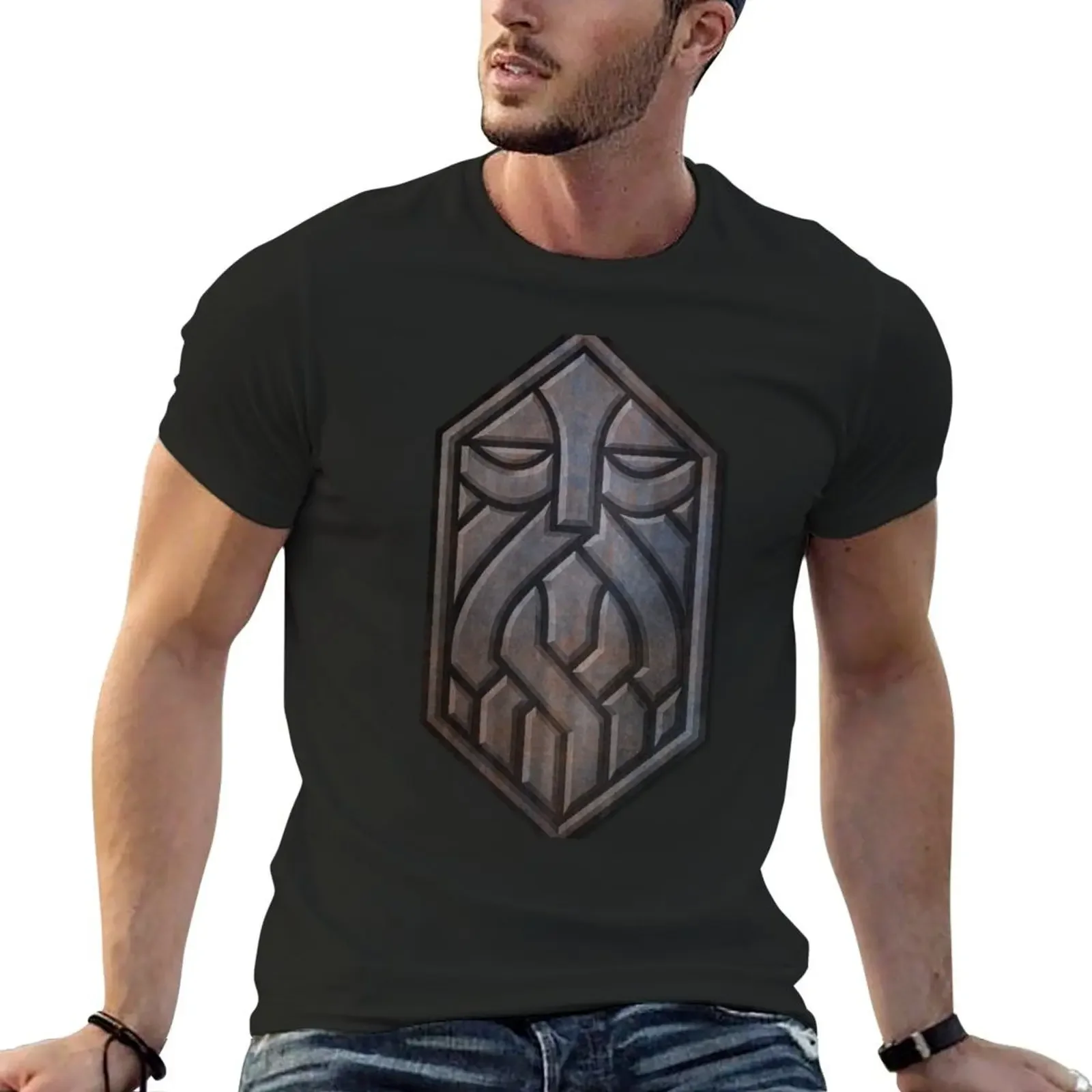 Steel Dwarven Sigil T-Shirt anime stuff plus size tops Short sleeve tee t shirt for men