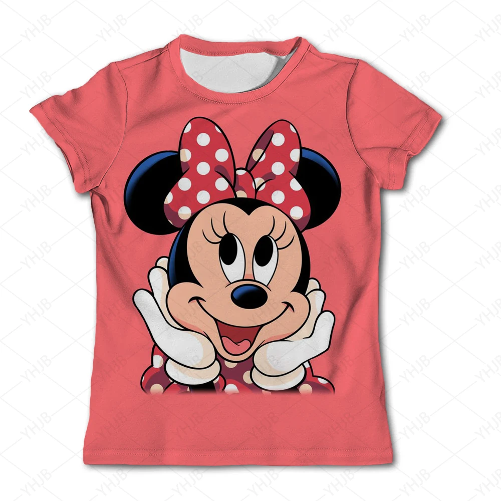 Mode Mädchen Kleidung lässig Punk Cartoon Disney Mickey Mouse 3d gedruckt T-Shirt Anime Muster T-Shirt Kawaii Kinder T-Shirt