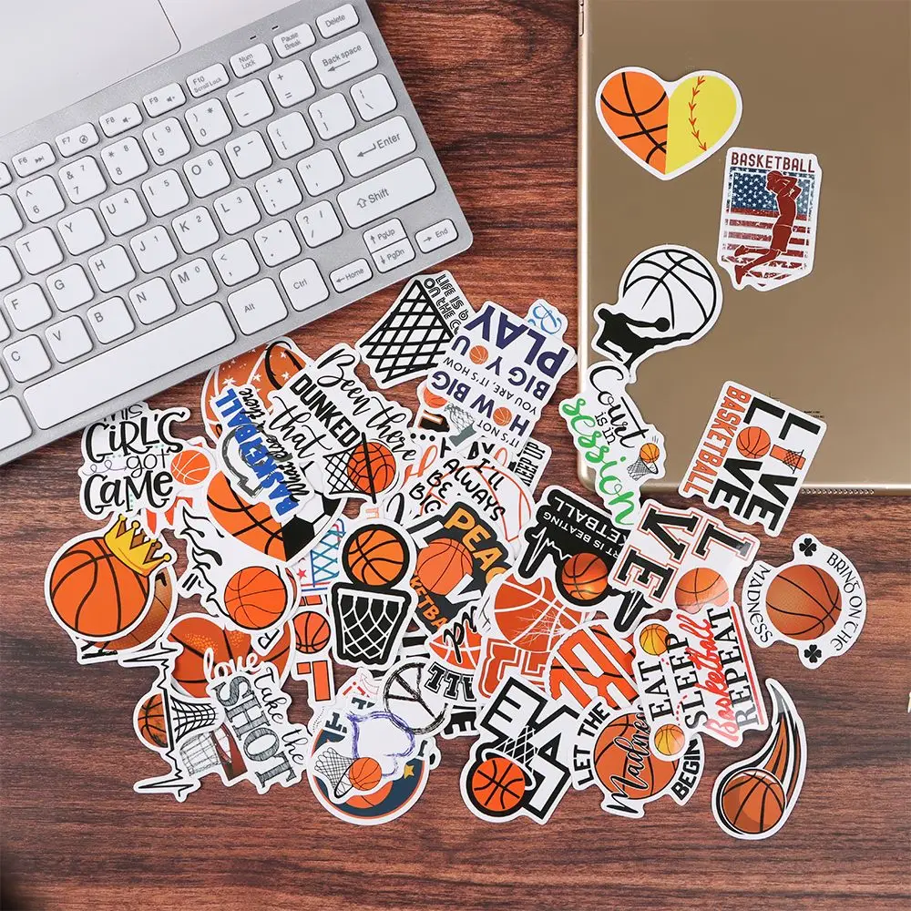 

50Pcs/set Colorful Scrapbooking Ornament Waterproof Decorative Decals Basketball Stickers Graffiti Suitcase Skateboard Decor
