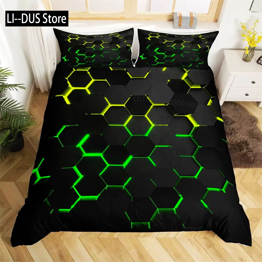 

Dazzling Glowing Bedding Set 3D Duvet Cover Set Single Double Twin Full Size Teens Adults Bedclothes Soft Polyester Bed Linen