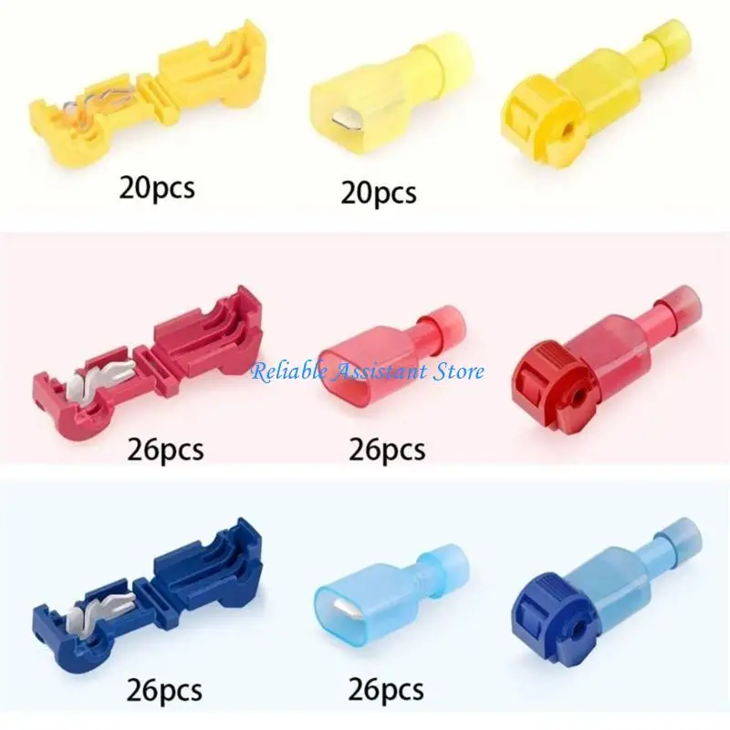 N58C 144pcs روابط سريعة المحطات الأسلاك الموصل الكهربائي موصل سلك T-TAP لأسلاك الأسلاك