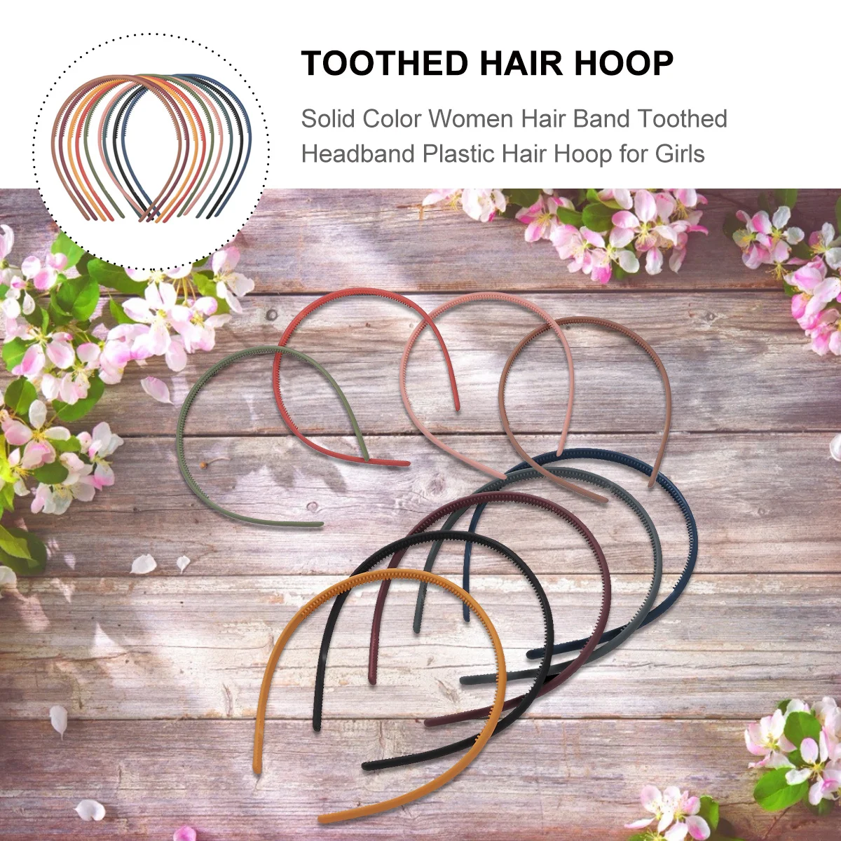 

9 шт., однотонная женская повязка для волос, зубчатый пластиковый обруч для волос, нескользящий модный простой головной убор для макияжа, мытья лица, чтения