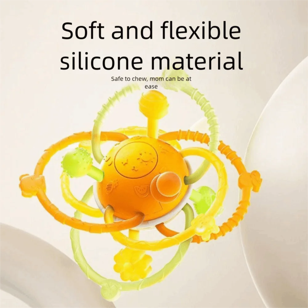 Rattle Soft Silicone Baby Toy Round Ball Grab Ball Hand Grab Ball Teethers Chewable Chewable Teethers Baby Toy