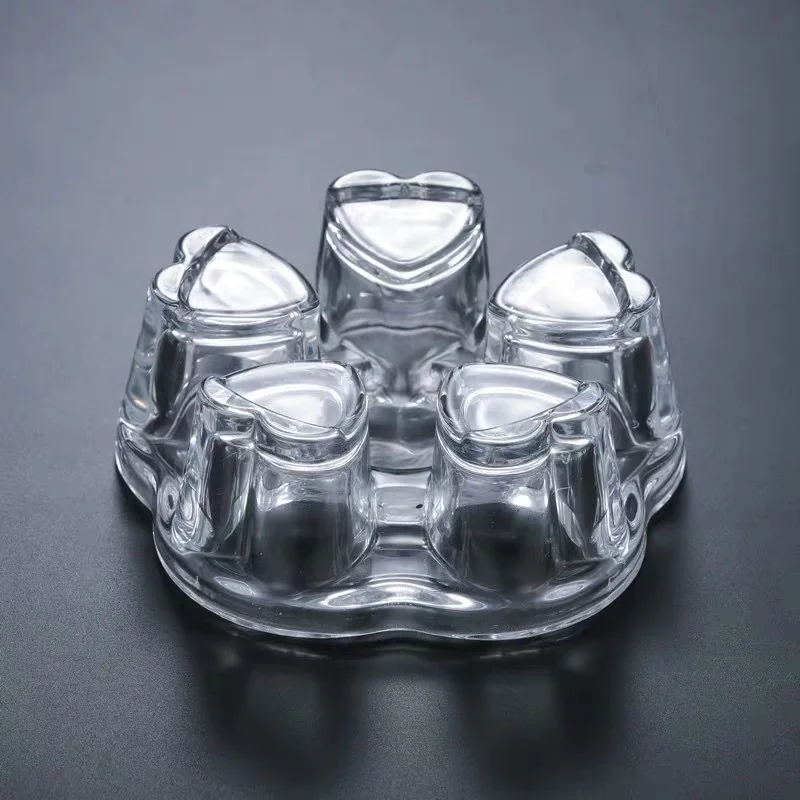 Clear Glass Heat-Resisting Heart Shape Teapot\' Warmer Heater Base Candle Holder