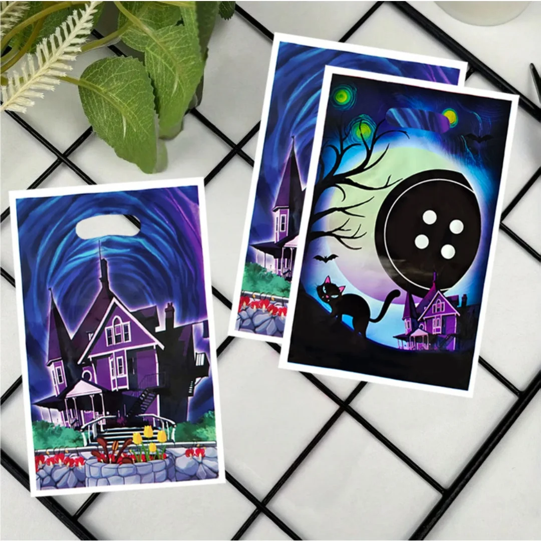 Sacs cadeaux Dark Castle Black Cat, 20/40 pièces, adaptés à Halloween et autres événements festifs, fournitures pour événements et fêtes, petits sacs cadeaux pour fêtes. Petits sacs cadeaux, sacs pour cadeaux de retour et sacs cadeaux adaptés aux anniversaires, fêtes, jeux, célébrations et autres occasions.