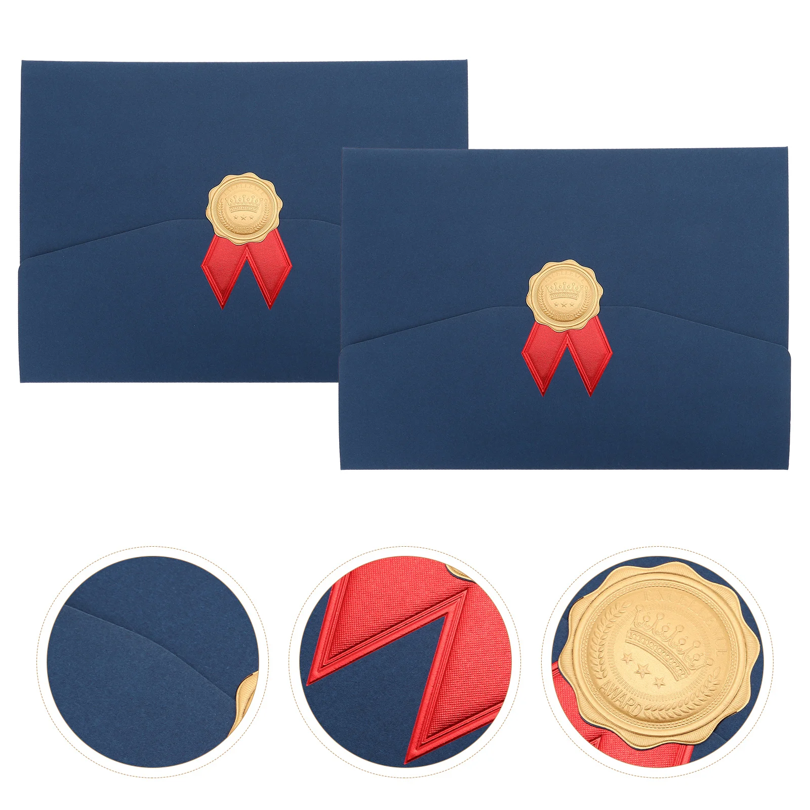 2Pcs Diploma Holder Certificate Cover with Elegant Border Lightweight Document Protector for Home Office Use Award Presentation