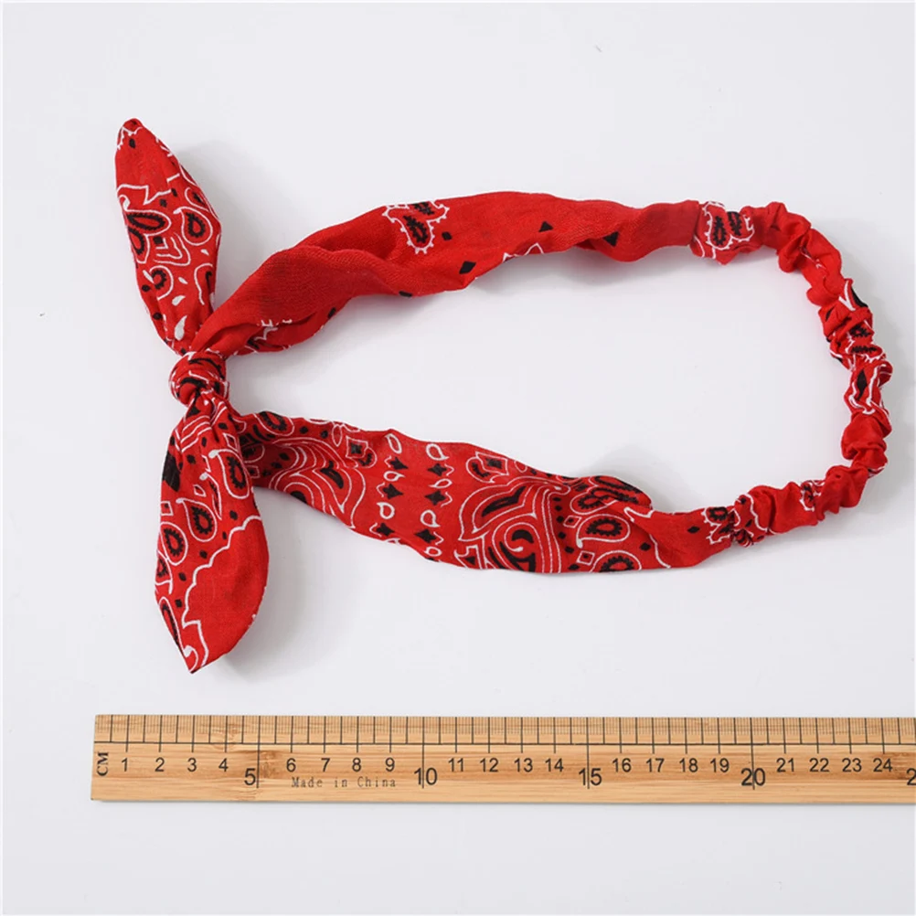 

2Pcs Rabbit Ear Hair Elastic Retro Headb s for Women Breathable Comfortable Anti Slip Hairstyle Accessories