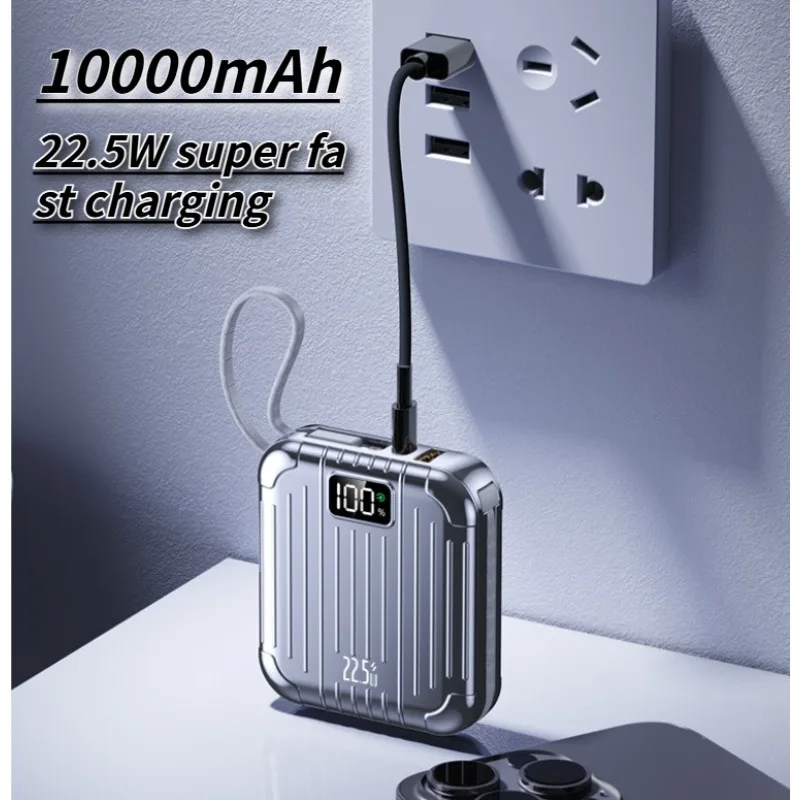

Удобный мини-банк питания емкостью 10000 мАч, сверхбыстрая зарядка 22,5 Вт, встроенная двойная линия USB-C, для переноски в путешествиях на открытом воздухе