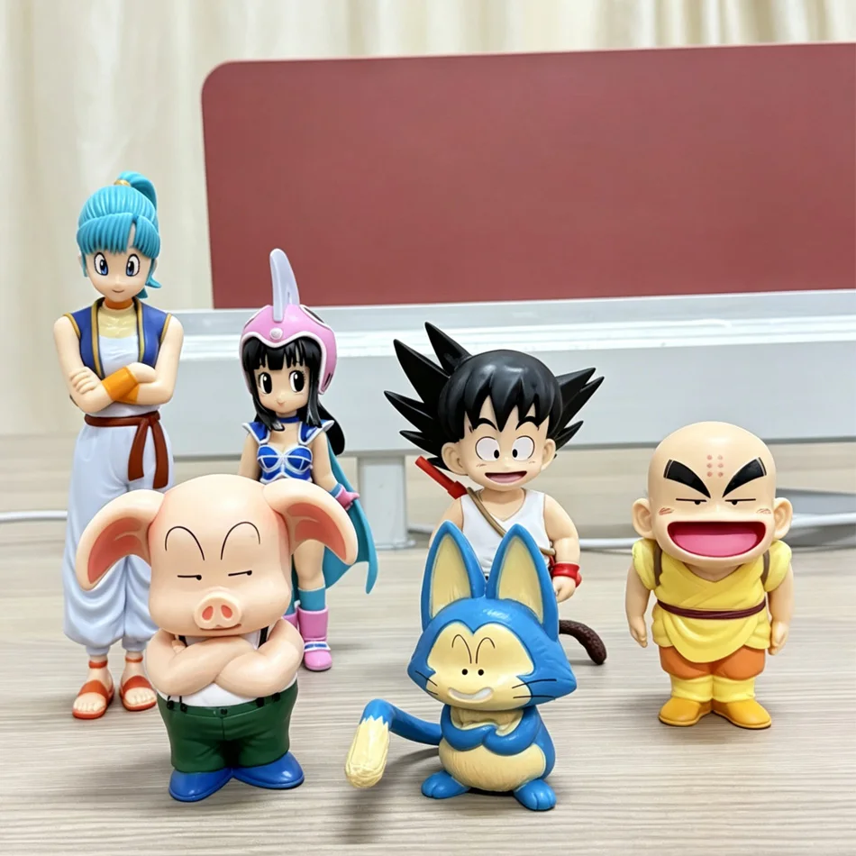 6Pcs Dragon Ball Z PVC Cartoon Model Dolls Set - Son Goku Krillin Chichi Bulma Puar Oolong Anime Figure Toys for Birthday Gifts - view 2
