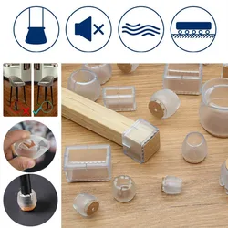 4pcs transparent chair leg cover protector cap floor protector used for hardwood to prevent floor scratches and reduce noise