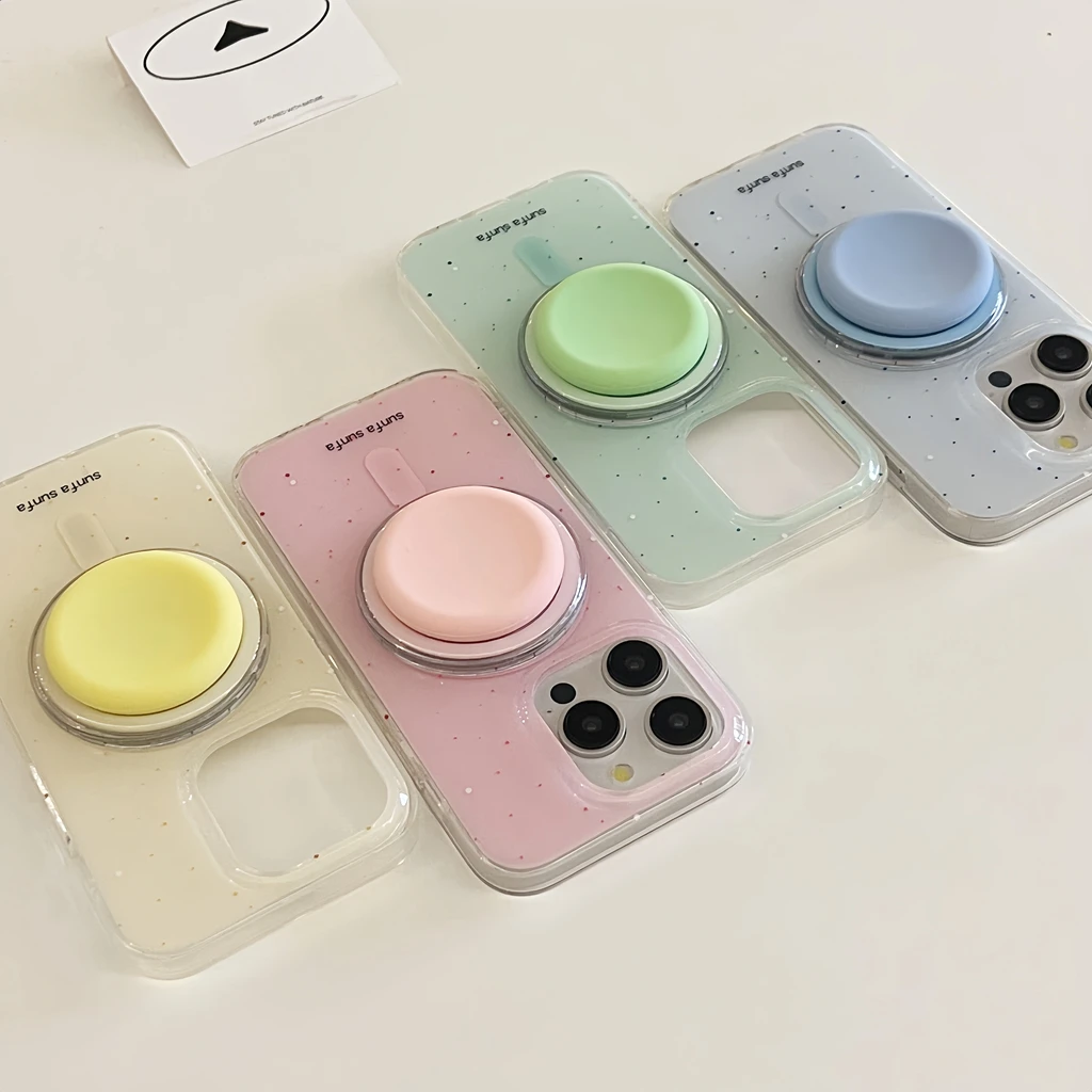 Ins Stylish Color Splash Ink Holder Magnetic Wireless Charging Shockproof Protective Cover Case For iPhone 15 14 13 12 ProMax