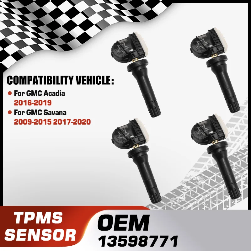 

For GMC Acadia 2016-2019 GMC Savana 2009-2015 2017-2020 TPMS Tire Pressure Sensor Monitoring System 13598771 13598772 315 MHz